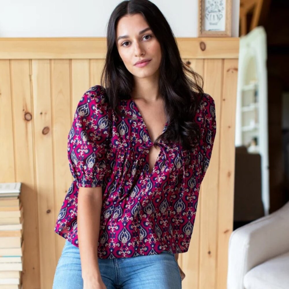 Emerson Fry Pink and Blue Blouse - Picture 3 of 3